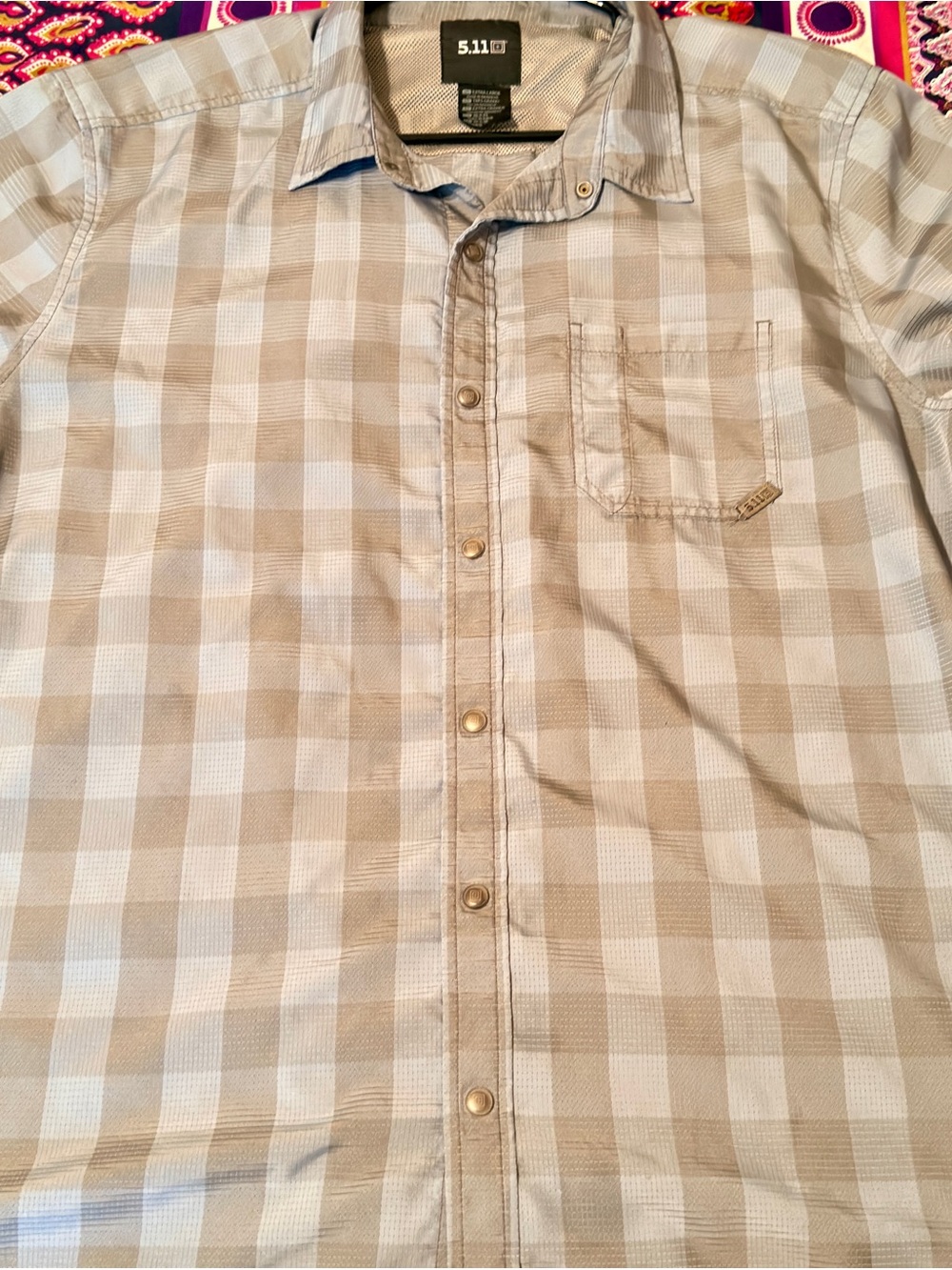 5.11 Tactical Blue & Gray Plaid Button-Down Shirt